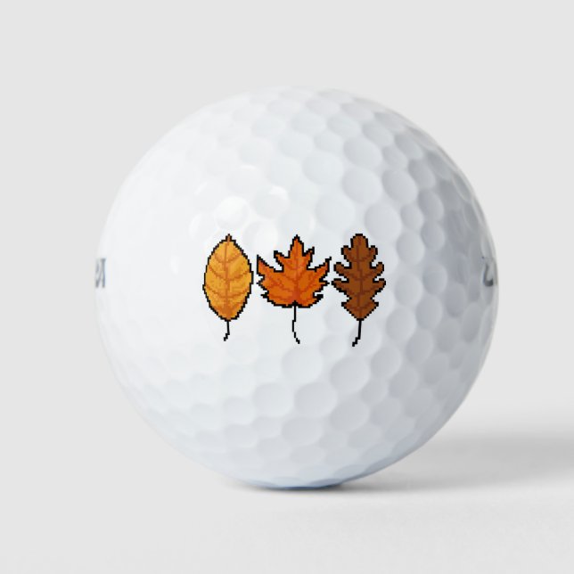 Balles De Golf Autumn Pixel Leaves (Devant)