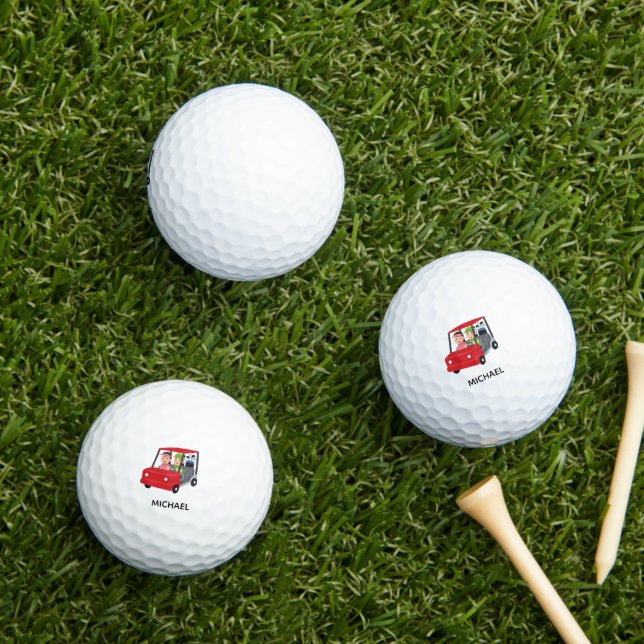 Balles de golf avec monogramme de panier unique am (Herbe in situ)