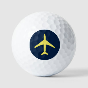 Balles De Golf Avion à plan jaune Funky Aviation