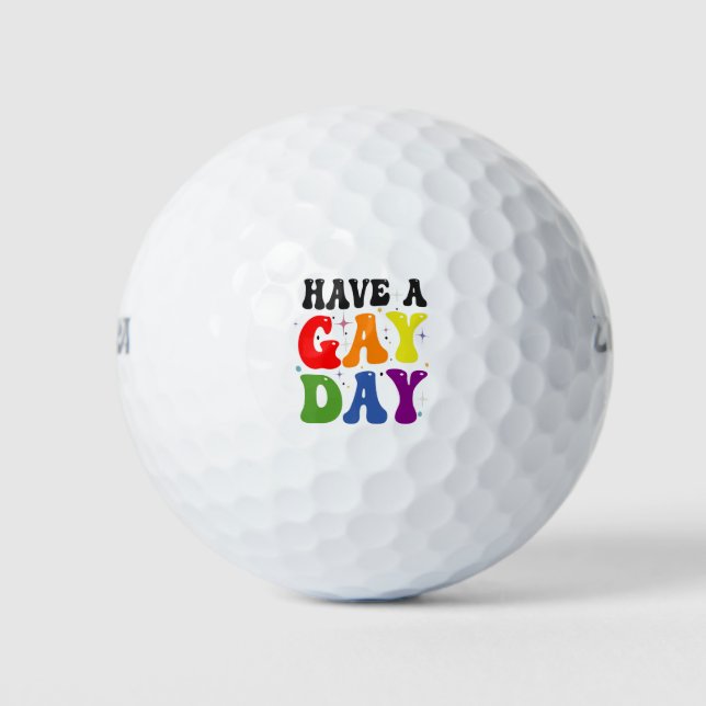 Balles De Golf Avoir une fête gay drôle LGBTQ Pride Arc en ciel (Devant)
