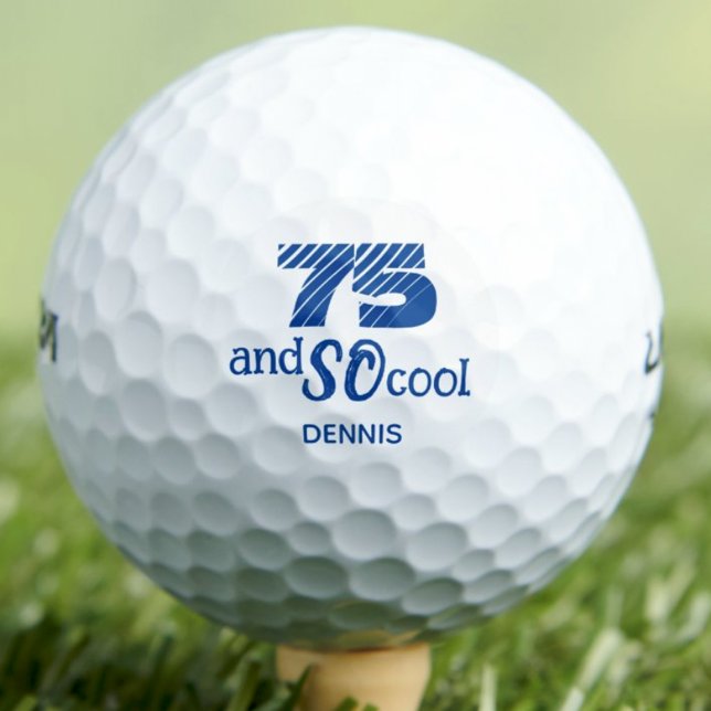 Balles De Golf Awesome 75th Birthday Cool Blue Custom (Créateur téléchargé)