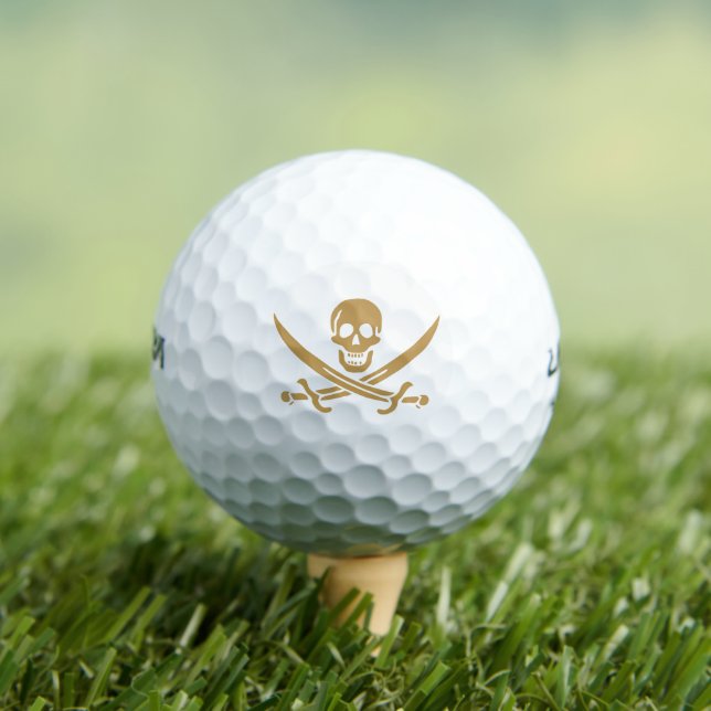 Balles De Golf Aztec Gold Crâne et cutlass Pirate Calico Jack (T-shirt Insitu)