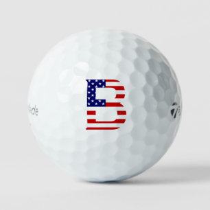 Balles De Golf B Monogramme superposé sur le drapeau américain tm