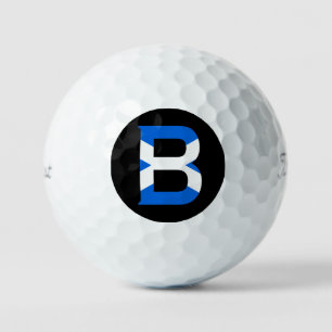 Balles De Golf B Monogramme superposé sur le drapeau écossais tpv