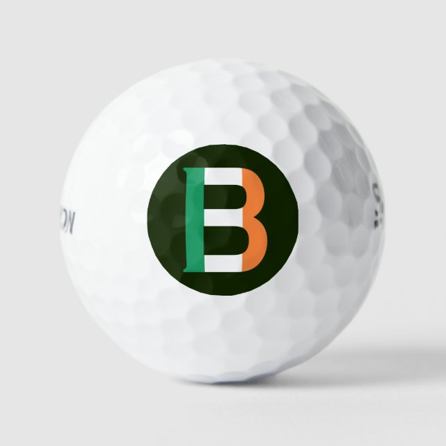 Balles De Golf B Monogramme superposé sur le drapeau irlandais ss (Recto)