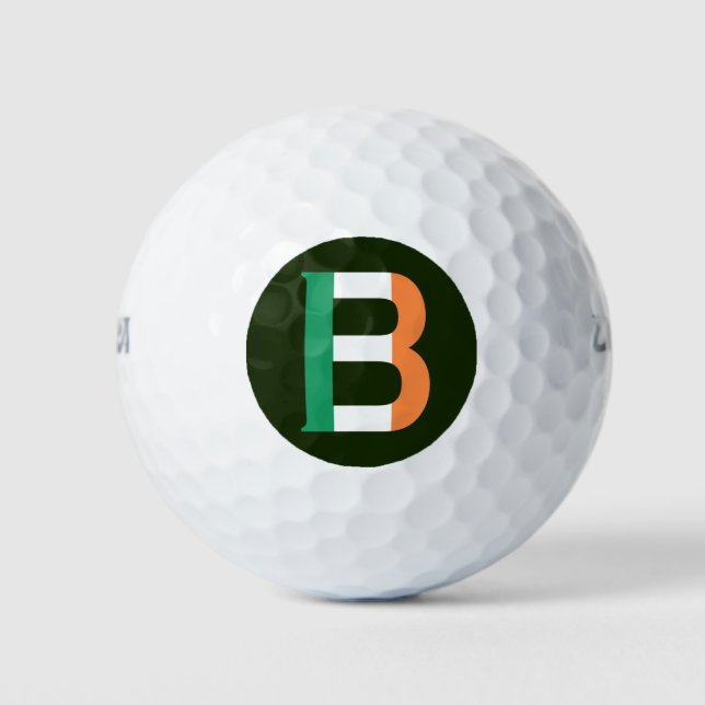 Balles De Golf B Monogramme superposé sur le drapeau irlandais wu (Devant)