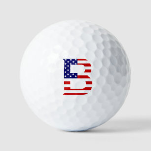 Balles De Golf B Monogramme superposé sur USA Flag va gbcnt
