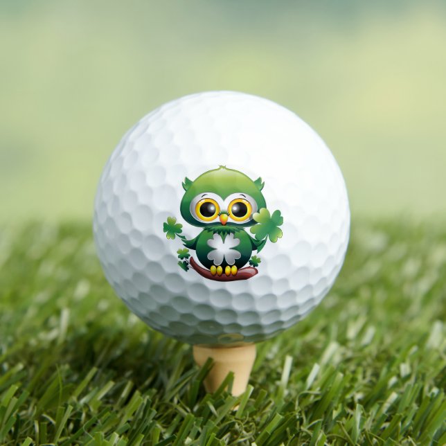 Balles De Golf Baby Owl Cute St Patrick Cartoon (T-shirt Insitu)