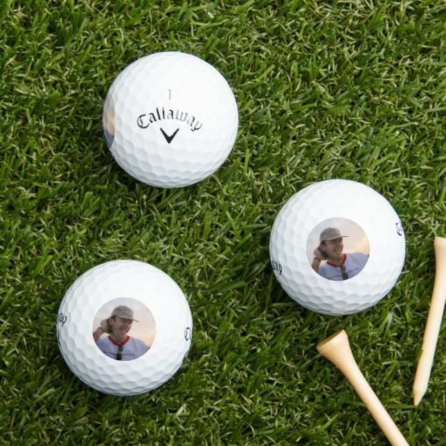 Balles De Golf Bachelor Party Favor Custom Golf Groom Face Photo (Herbe in situ)
