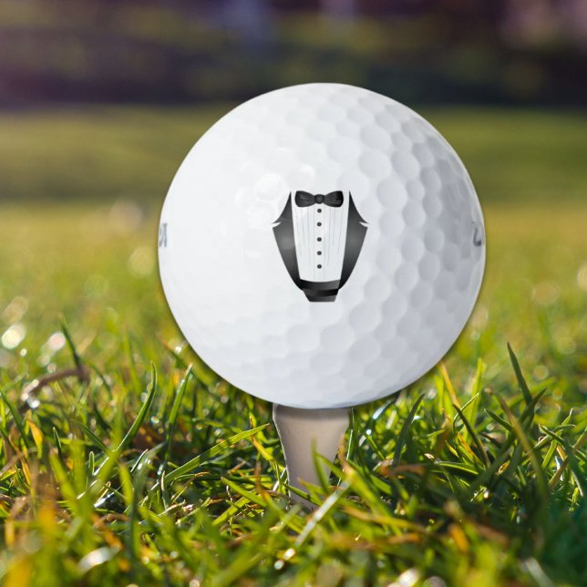 Balles De Golf Bachelor Party Groomsman Team Groom black tuxedo (Bachelor Party Groomsman Team Groom black tuxedo Golf Balls)