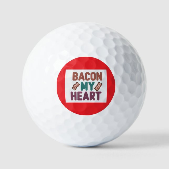 Balles De Golf Bacon My Heart Golf Ball (Recto)