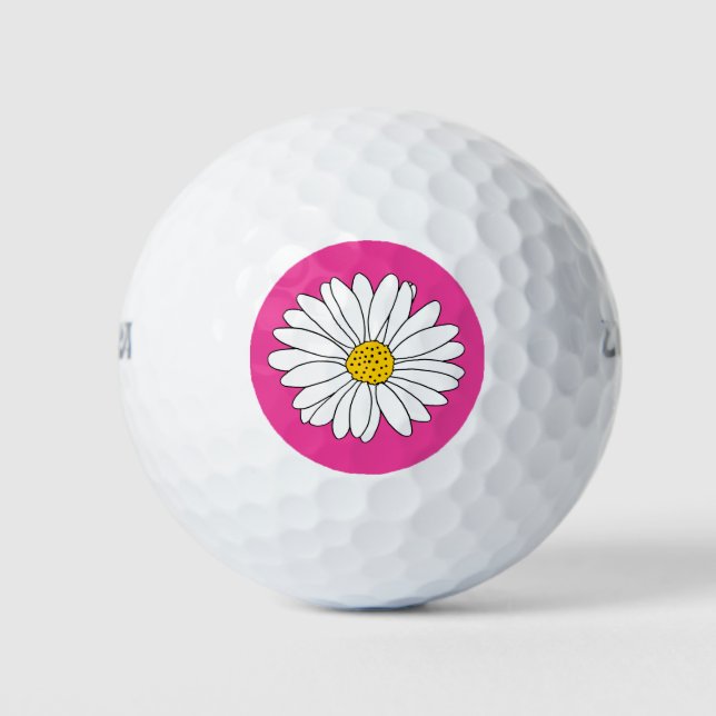 Balles De Golf Baise rose et blanche jaune (Devant)