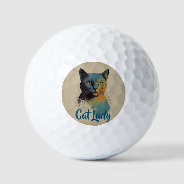 Balles De Golf Bal de golf de Cat Lady (Recto)