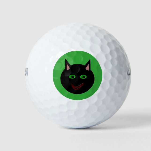 Balles De Golf Bal de golf de Chat Noir d'Halloween (Devant)