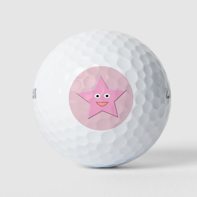 Balles De Golf Bal de golf jolie rose Star (Devant)