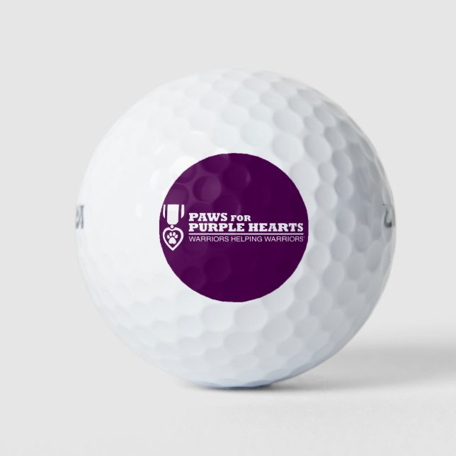 Balles De Golf Bal de golf - Logo blanc sur violet (Devant)
