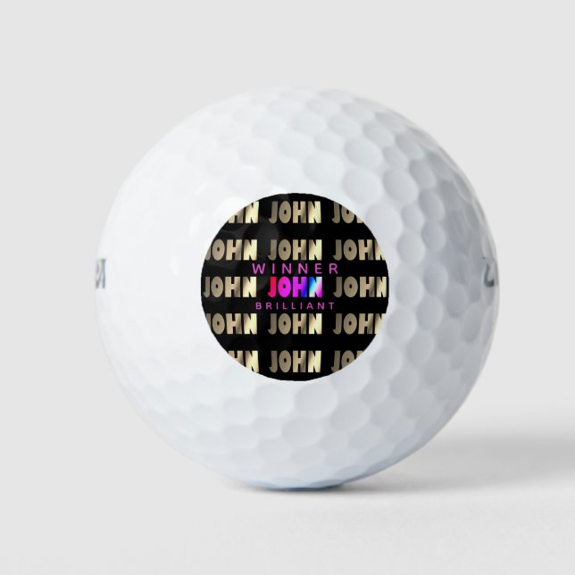 Balles De Golf Ball de golf élégant et intelligent pour John (Devant)