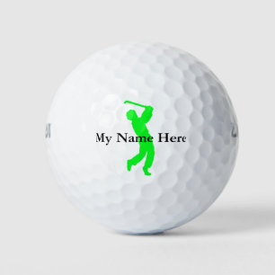 Balles De Golf Ball de golf personnel Golfeur vert Silhouette nom