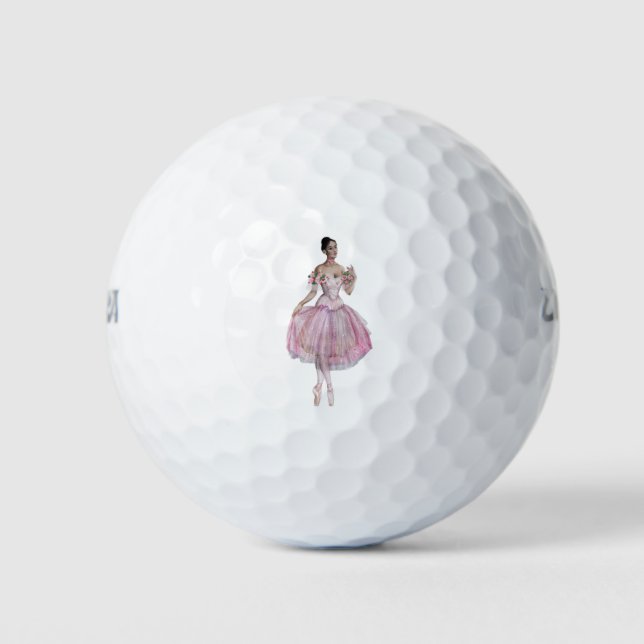 Balles De Golf Ballerine à l'aquarelle    (Devant)