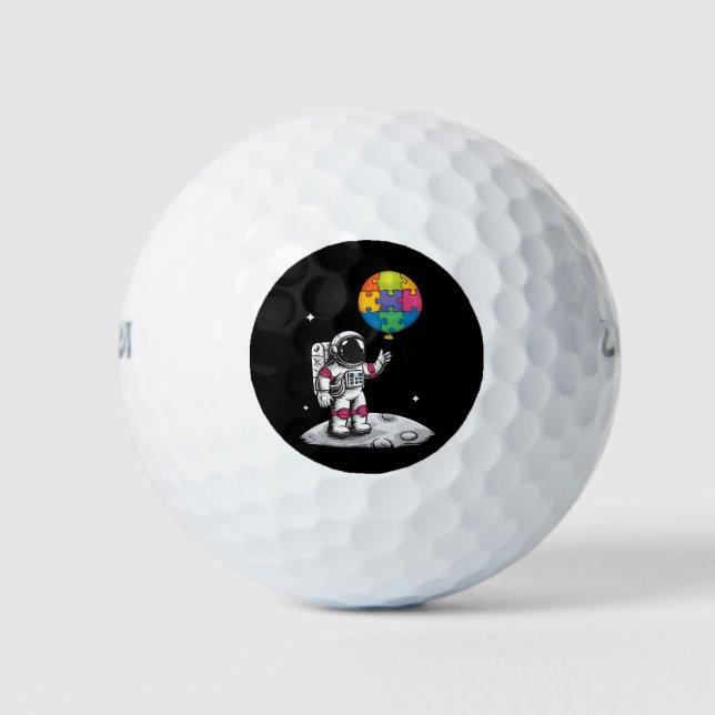 Balles De Golf Ballon d'astronaute autiste Espace Sensibilisation (Devant)