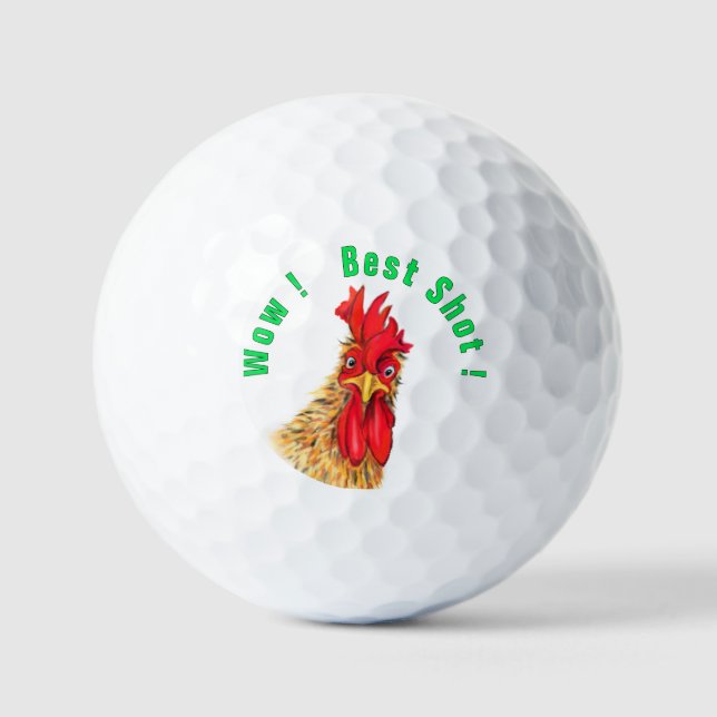 Balles De Golf Ballons de golf à coq drôle avec texte (Recto)