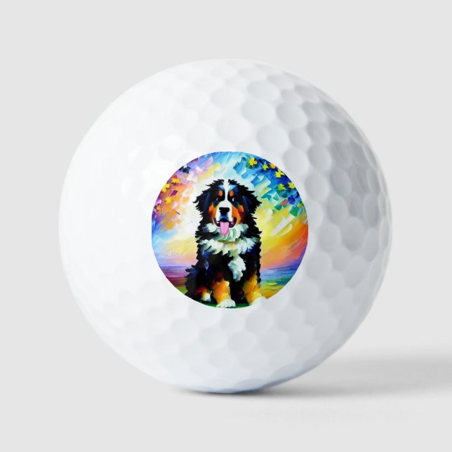 Balles De Golf Ballons de golf de chiens de montagne bernois (Recto)