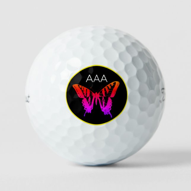 Balles De Golf Ballons de golf MONOGRAMME PERSONNALISÉ BUTTERFLY  (Recto)