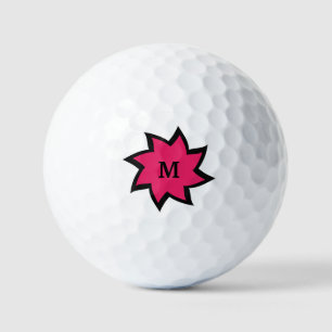 Balles De Golf Ballons de golf Starburst rose et noir