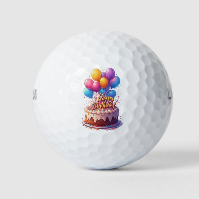 Balles De Golf Ballons Joyeux Anniversaire (Devant)
