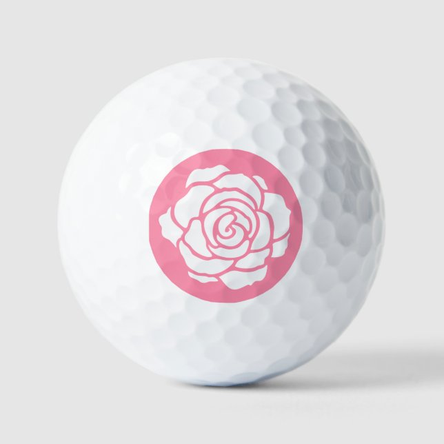 Balles De Golf Balls de golf de Rose blanche (Recto)
