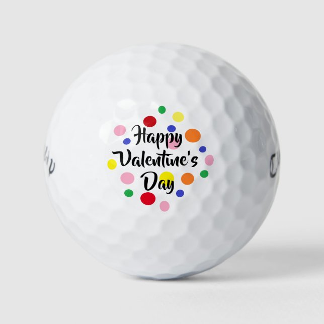 Balles De Golf Balls de golf Heureuses Saintes-Valentin (Devant)