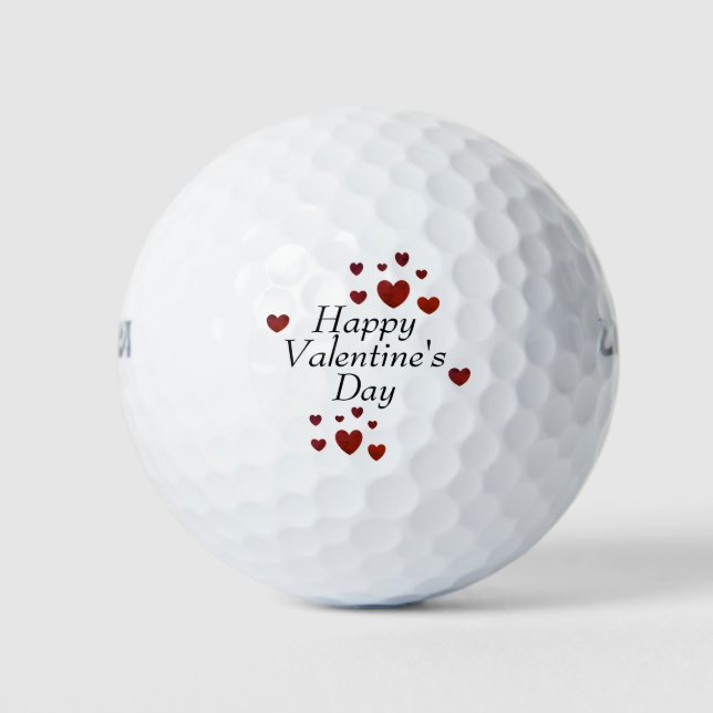 Balles De Golf Balls de golf Heureuses Saintes-Valentin par dalDe (Devant)