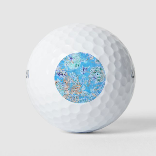 Balles De Golf Bandana florale pastel bleu clair (Devant)