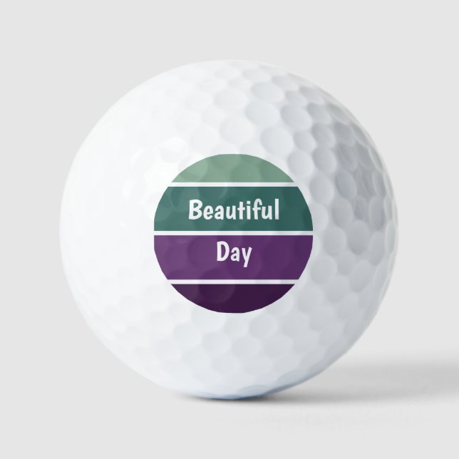 Balles De Golf Bandes Vertes Et Violettes (Recto)