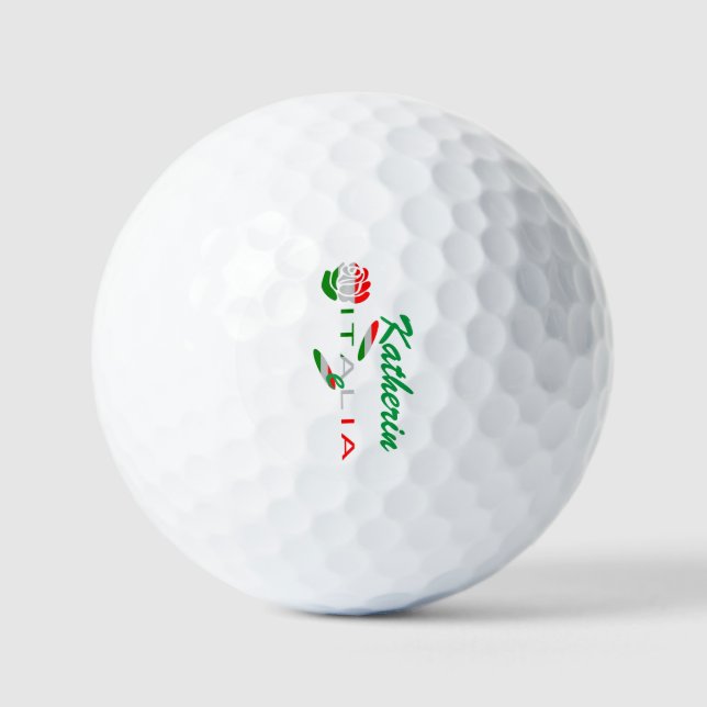 Balles De Golf Bandiera d'Italia Rosa personnalisée (Recto)