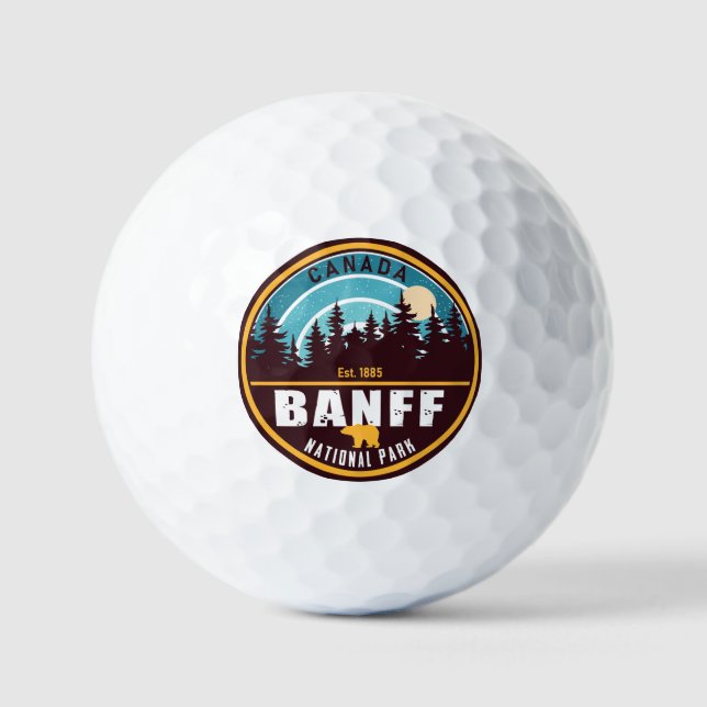Balles De Golf Banff NP Canada Montagnes Rocheuses Souvenirs Vint (Recto)