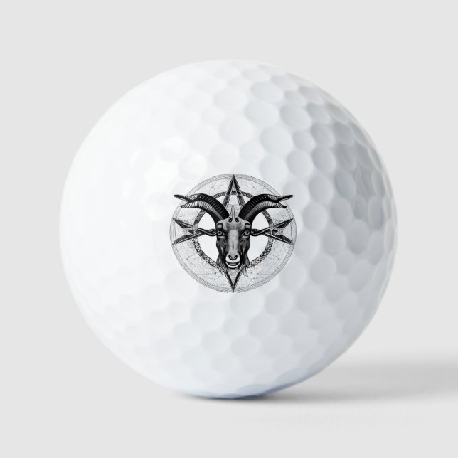 Balles De Golf Baphomet Monochrome Golf Balls (Recto)