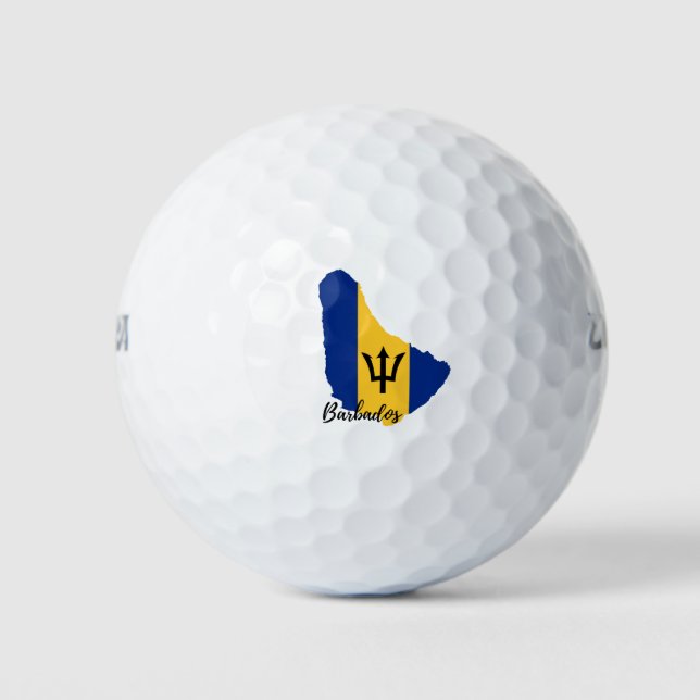 Balles De Golf Barbados Drapeau Carte  (Devant)