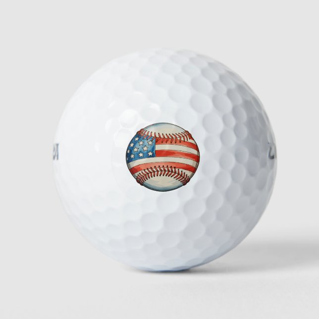 Balles De Golf Base-ball américain Drapeau américain 250e anniver (Devant)