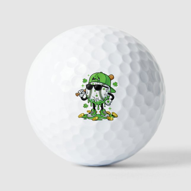 Balles De Golf Baseball Drip Ice Cream St Patricks Day (Recto)