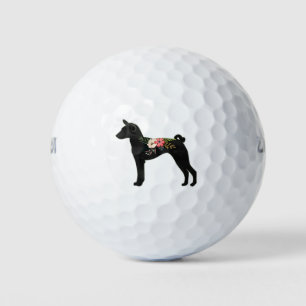 Balles De Golf Basenji Chien race Boho Floral Silhouette