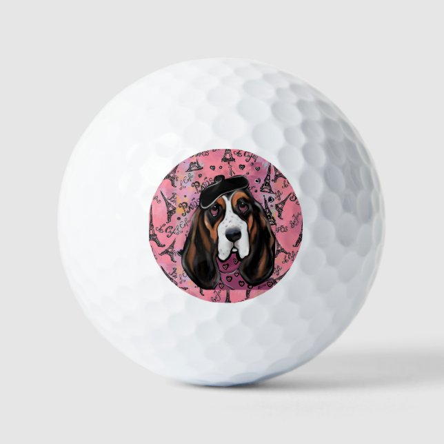 Balles De Golf Basset Hound (Recto)