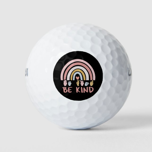 Balles De Golf Be Kind ASL III - Langue des Signes Américaine (Devant)