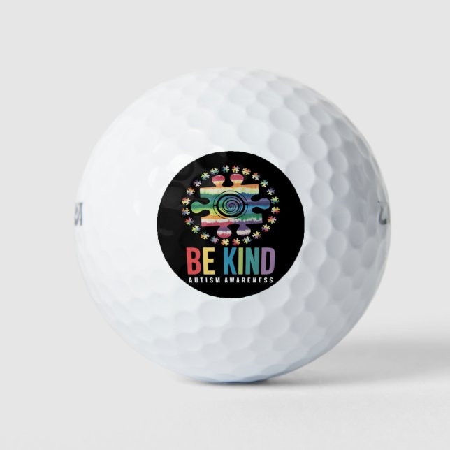 Balles De Golf Be Kind Sensibilisation sur l'autisme Conception c (Devant)