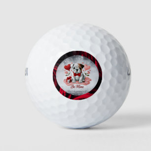 Balles De Golf Be Mine Français Bulldog Valentine Golf Ball 3 Pac