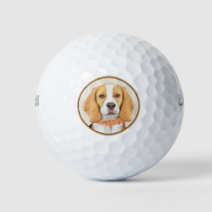 Balles De Golf Beagle Hound Dog Peinture Animal Art original