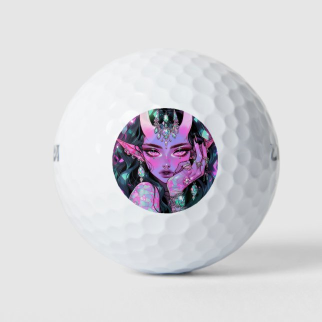 Balles De Golf Beau Imaginaire Demon Elf Anime Girl (Devant)
