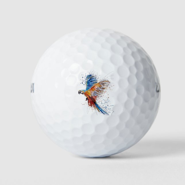 Balles De Golf Beau perroquet levant ses ailes (Devant)