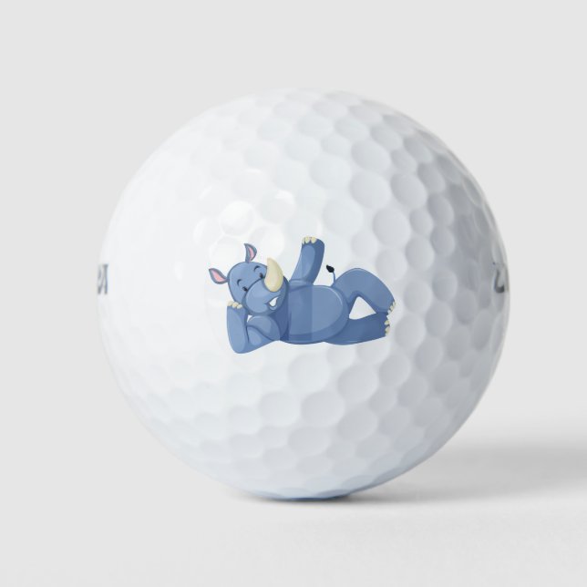 Balles De Golf Beau rhinocéros allongé (Devant)