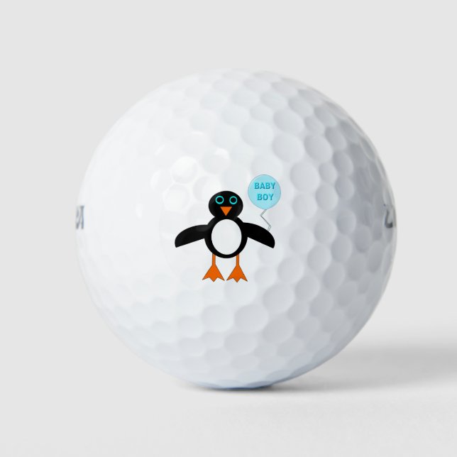 Balles De Golf Bébé Bleu Cute Garçon Penguin Golf Ball (Devant)